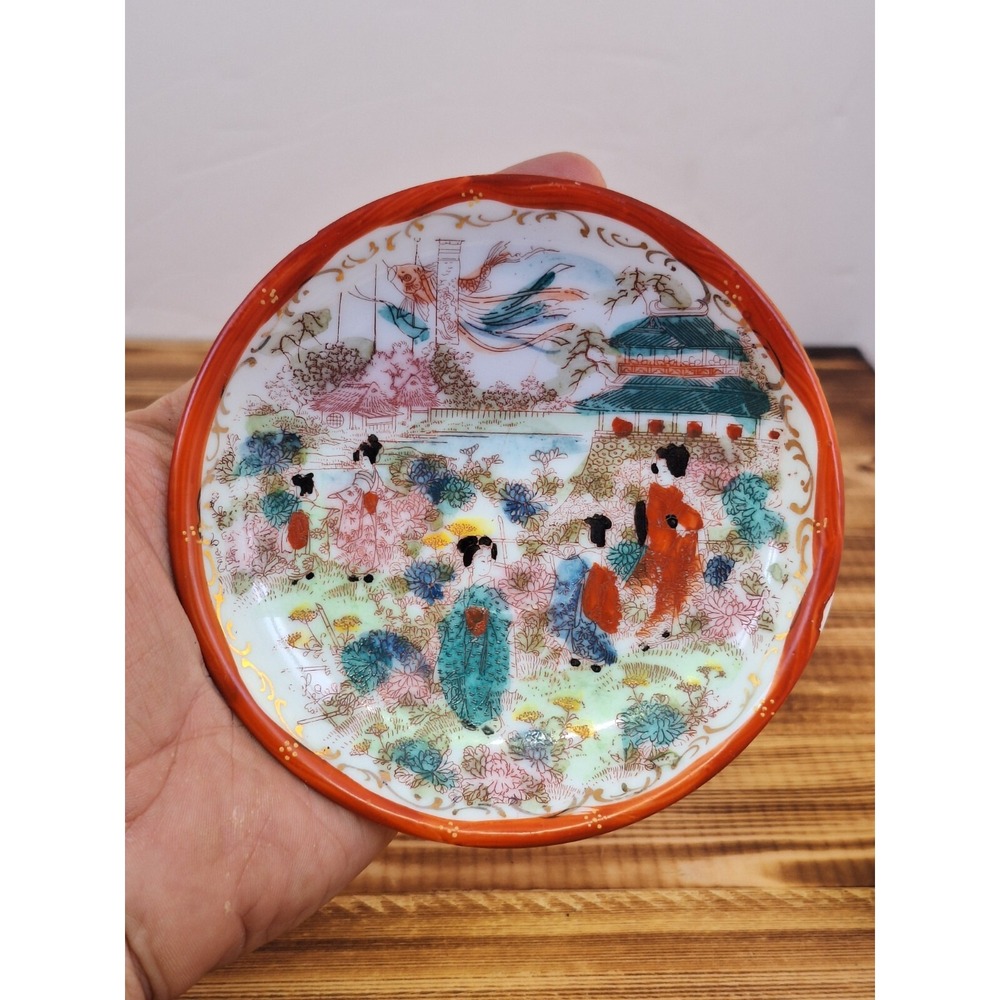 Porcelain Hand Painted Japan Demitasse Cup Saucer Lithophane‎ - Picture 3 of 10